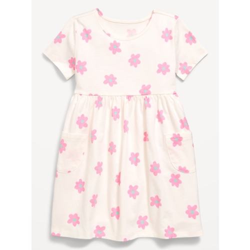 Printed Jersey-Knit Short-Sleeve Dress for Toddler Girls