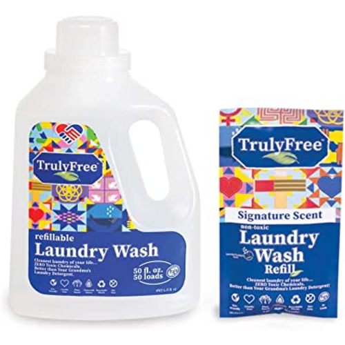Laundry Wash, Signature Scent, Sensitive Skin Natural Detergent, Laundry Supplies for Baby Clothes, Plant-Based, No Harmful Ingredients. (50 Loads)