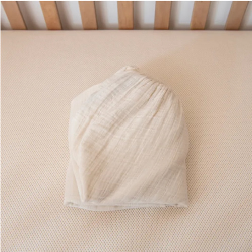 Organic Breathable Muslin Crib Sheets - cream