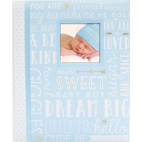 First 5 Years Dream Big Wordplay Baby Memory Book, Baby Keepsake Journal, Gift For New And Exxpecting Parents, 46 Fill In Pages, Blue 1 Count (Pack of 1)