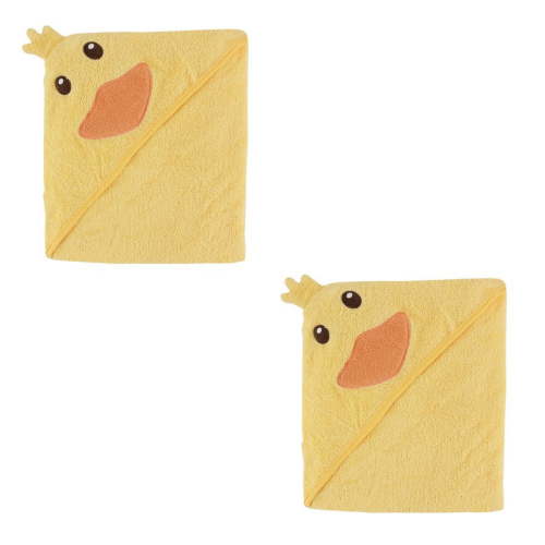 Luvable Friends Unisex Baby Cotton Animal Face Hooded Towel, Duck 2-Piece, One Size