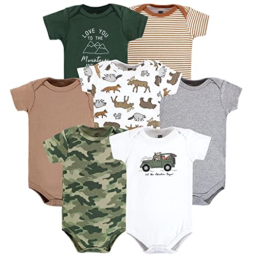 Hudson Baby Unisex Baby Cotton Bodysuits 7-pack