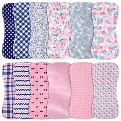 Benoxine Baby Bibs and Burp Cloths Set, 3-Layer, Large, Cotton