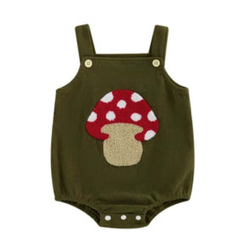 SUMMER Corduroy Romper - Mushroom