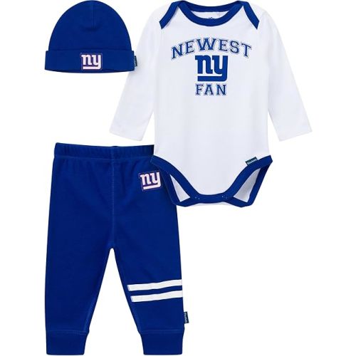 Gerber NFL baby-boys 3-piece Onesie Bodysuit, Active Pant and Cap Set