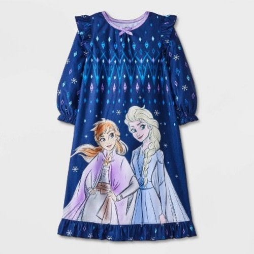 Toddler Girls' Frozen Anna and Elsa NightGown Pajama - Blue, Size: 4T