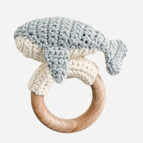 Whale Crocheted Rattle Teether
