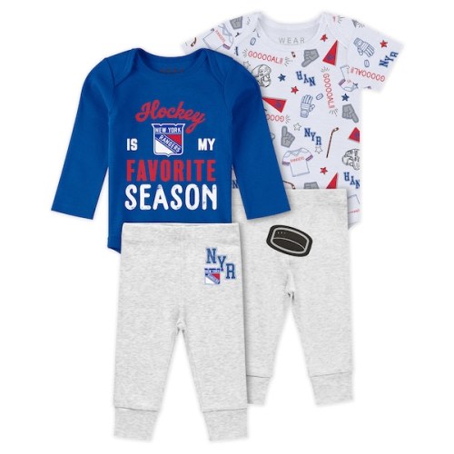 New York Rangers WEAR by Erin Andrews Newborn & Infant Turn Me Around Bodysuits & Pants 3-Piece Set