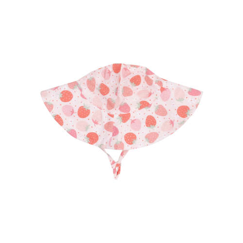 Muslin Wide Brim Sunhat, Strawberry Bliss