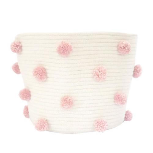 Pom Pom Storage Basket - Blush, Pink - Baby Nursery, Nursery Decor, Baby Girl Nursery, Baby Room storage, Organization - Boho Style, Pom Pom
,
Large - 15"w x 12"h inches