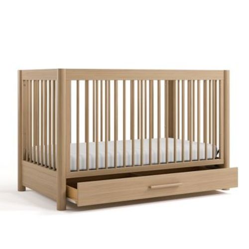 Storkcraft Malta 5-in-1 Convertible Crib with Drawer and Toddler Guardrail - Driftwood