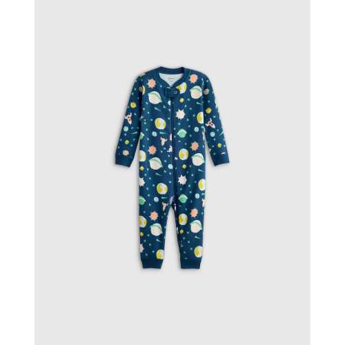 100% Organic Cotton One Piece Pajama in Planets