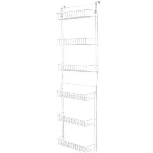 Lavish Home Over the Door Organizer - 6-Tier Adjustable Pantry Shelves and Rack for Kitchen Organization, White