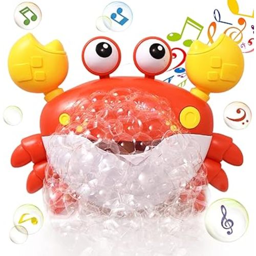 Crab Bath Bubble Maker for Bathtub, Baby Bath Toys for Toddlers 1-3, Bubble Machine with 12 Music, Bath Tub Toys Infants 3-6-12-18 Months, Boy Girl Bath Time Kids Shower Toys Age 1-2-3-4-8