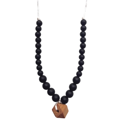 The Collins- Black Teething Necklace – Chewable Charm
