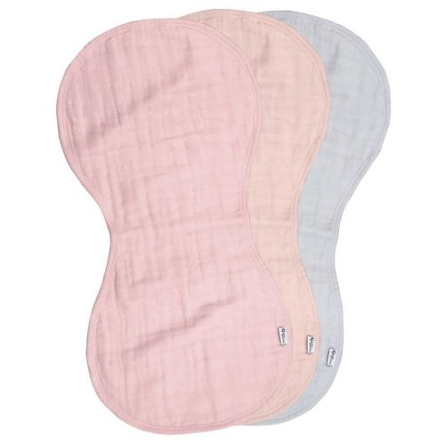 Organic Cotton Muslin Burp Cloths (3pk) - Rose Set