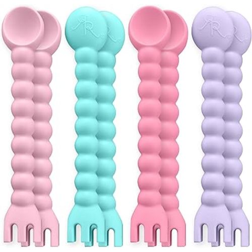 Ryan & Rose Cutie Tensils Baby Spoon and Fork (Cupcake, 8 Pack)