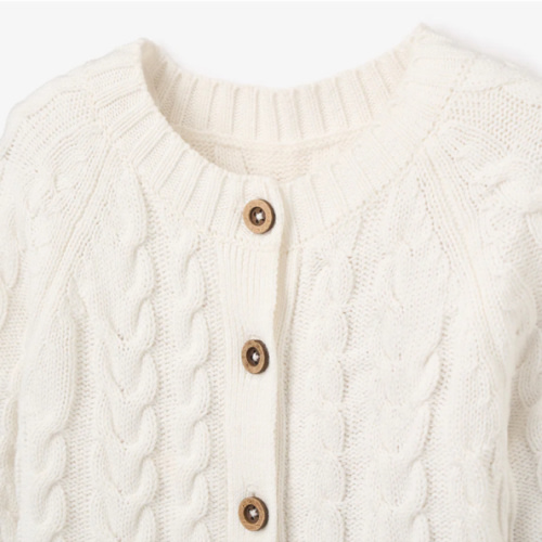 Whisper White Horseshoe Cable Knit Baby Jumpsuit – Elegant Baby