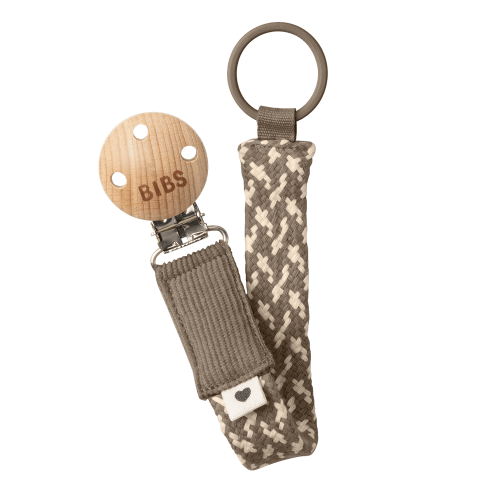BIBS Pacifier Clip Dark Oak & Vanilla | bibsworld.com – Bibsworld store US