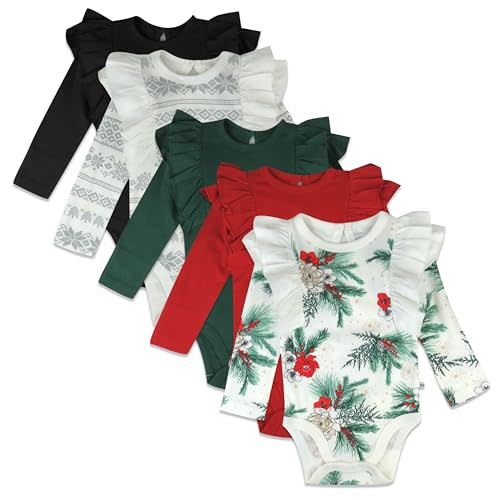 HonestBaby Long Sleeve Bodysuits Multipack Organic Cotton for Infant Baby Girls