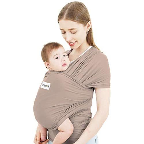 Acrabros Baby Wrap Carrier,Hands Free Baby Carrier Sling,Lightweight,Breathable,Softness,Perfect for Newborn Infants and Babies Shower Gift,Cappuccino