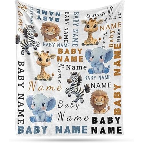 Ship Next Day, Custom Name Blanket - Printed in USA, Personalized Baby Blankets for Girls, Baby Blanket with Name, Ultra-Soft Cozy Fleece Blankets, Gifts for Boys & Girls Kids Teen Girl New Mom