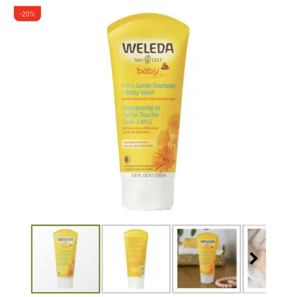 Weleda Baby 2 in1 Gentle Shampoo & Body Wash Calendula 200mL