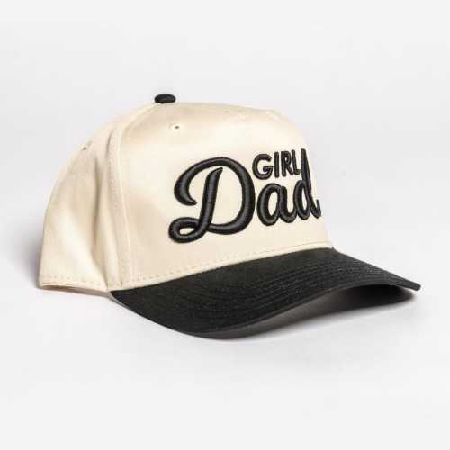 GirlDad® 3D Puff Embroidered Classic Natural/Black Baseball Cap, Girl Dad, Girl Dad Gift, Dad of Girl, New Dad Hat, Father's Day Gift