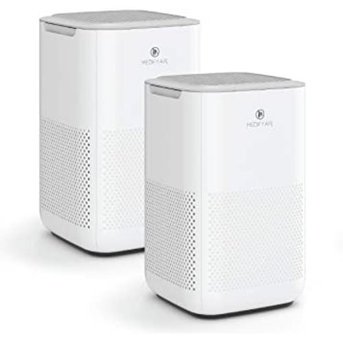 Medify MA-15 Air Purifier with True HEPA H13 Filter | 585 ft² Coverage in 1hr for Allergens, Smoke, Wildfires, Dust, Odors, Pollen, Pet Dander | Quiet 99.9% Removal to 0.1 Microns | White, 2-Pack