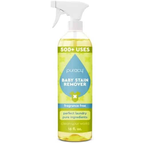 Puracy Natural Baby Laundry Stain Remover, Enzyme Odor Eliminator, Free & Clear, 16 Ounce