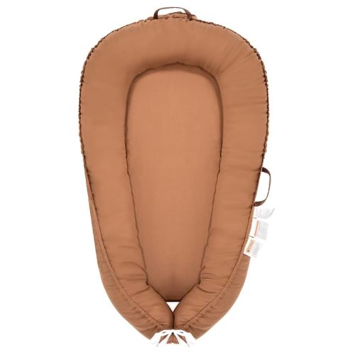 Baby Lounger for Newborns 0-24 Months, 100% Cotton Adjustable Snuggle Me Lounger, Nest in Bed, Essentials Gifts,Portable Floor Seat (Brown)