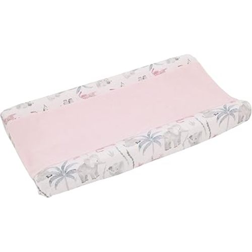 NoJo Tropical Princess Elephant/Jungle Super Soft Pink Changing Pad Cover
