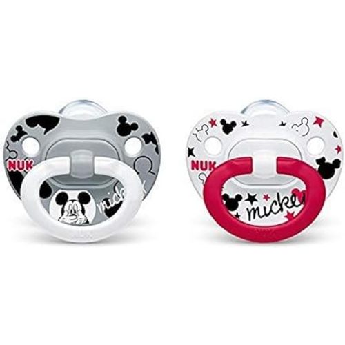 NUK Disney Mickey Mouse Orthodontic Pacifiers, 0-6 Months, 2-Pack
