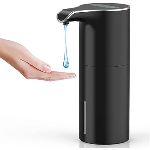 YIKHOM Automatic Liquid Soap Dispenser, Touchless Dish Dispenser, 5 Level Adjustable Sensor Dispenser, 15.37 oz/450mL Hand Soap Dispenser, USB C Rechargeable for Bathroom Kitchen