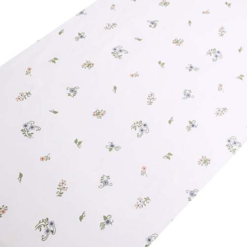 Fleur + Stripe Crib Sheet, Ivory - Gooselings | Maisonette