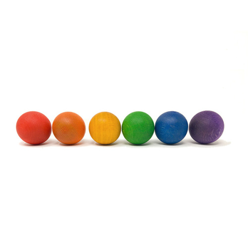 Grapat Six Wood Balls Rainbow