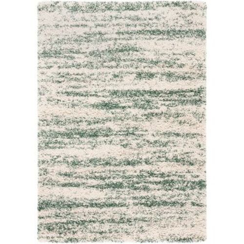 Hudson Shag SGH206 Power Loomed Area Rug - Ivory/Green - 8'x10' - Safavieh.