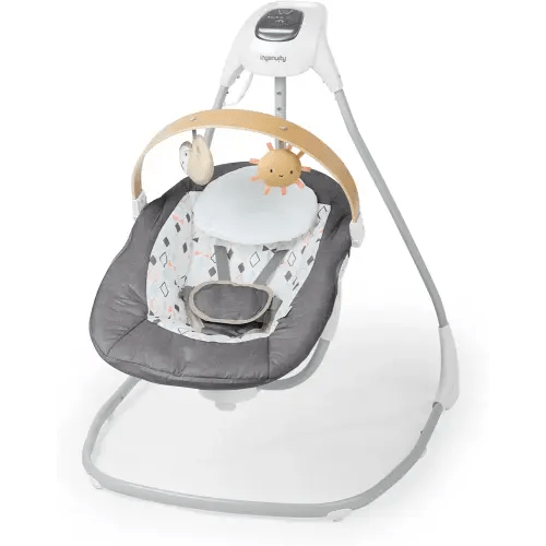 Ingenuity SimpleComfort Compact Soothing Swing, Rotating, Rotating Seat, 6 Speeds, for Ages 0-9 Months, Up to 20 Pounds - Parker