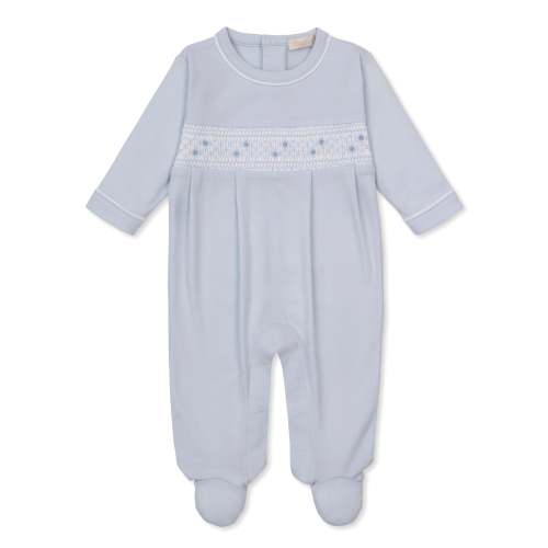 CLB Fall 26 Blue Hand Smocked Footie