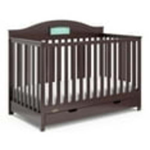 Graco Story 5-in-1 Convertible Baby Crib with Drawer and Reversible Headboard, Espresso