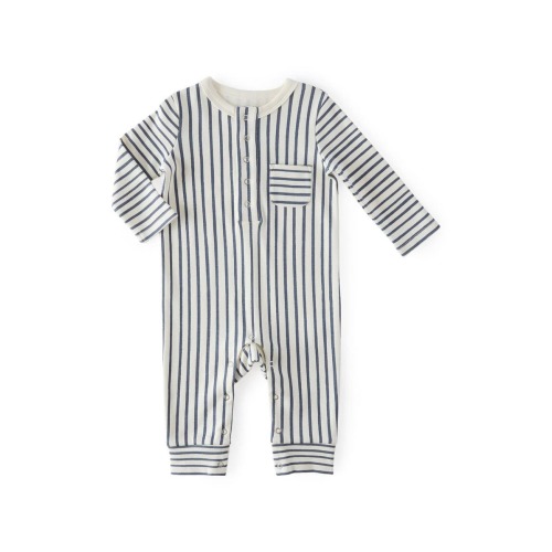 Stripes Away Organic Cotton Pocket Romper, 3-6M