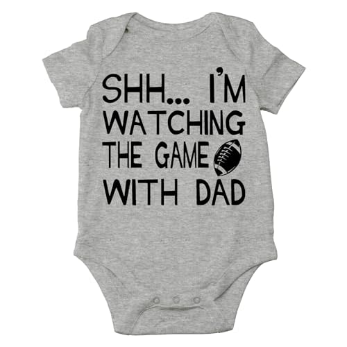 AW Fashions Shh... I'm Watching The Game With Dad Baby Bodysuit Funny Infant Clothes Romper Boy Clothes