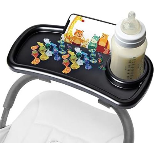 Stroller Snack Tray Replacement for Graco - Stroller Cup Holder with Phone Holder, Universal Snack Tray, Stroller Tray Attachment with Non Slip Clip