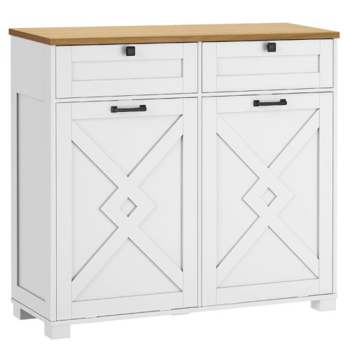 Red Barrel Studio® Double Tilt-out Laundry Hamper Cabinet, 2 X 13.6 Gallon Laundry Basket | Wayfair