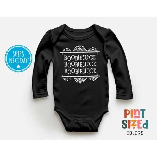 Funny Halloween Baby Onesie® - Boobiejuice Baby Bodysuit - Vintage Halloween Onesie® - Black