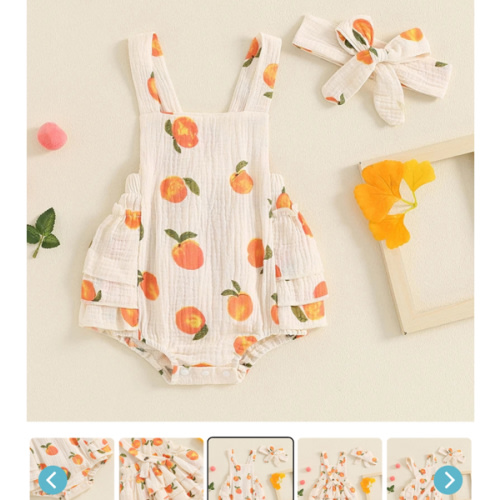 Sweet Peach Ruffled Romper & Bow for Baby & Toddler Girls – Bitsy Bug Boutique