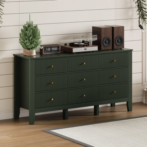 George Oliver 57.3'' W Fluted Drawer Dresser, Wood Chest of Drawers | Wayfair