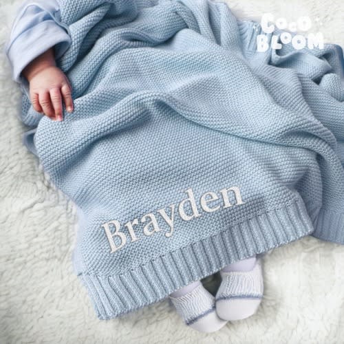 Custom Baby Name Blanket, Personalized Embroidered Blanket, Stroller Blanket, Baby Shower Gift, Newborn Baby Gift, Personalised Name Blanket