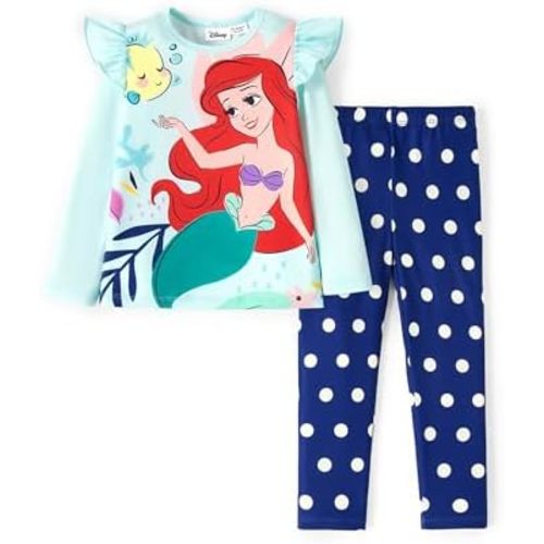 Disney Princess Toddler Girl Outfit Long Sleeve Shirt and Leggings 2PCS Girls Clothing Sets Fall Pullover Dailywear