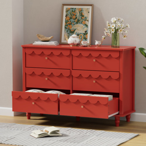 Charlton Home® Dorlan 6 Drawer 43.1" W Laced Dresser & Reviews | Wayfair